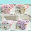 Adorable Flower Bunny Plush Toy Keychain Cute Soft Short Plush Material