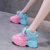 Ins High Heel Sneakers Women Chunky Sneakers Wedge Shoes Girls Pink White Platform Sneakers Ladies Heightening Shoes