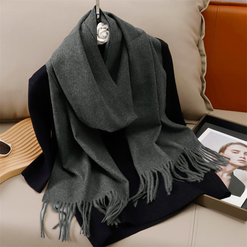 New Winer Warm Cashmere Scarf for Women Fashion Solid Thick Blanket Pashmina Shawl Wrap Female Bufanda Echarpe Foulard