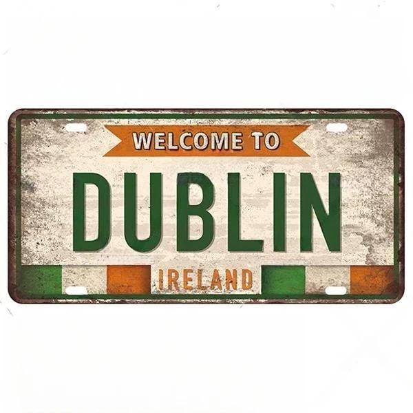 Vintage Berlin Madrid New York Paris Country City Style Plate Metal Sign Plaque Tin Sign Man Cave Bar Club Poster Decoration