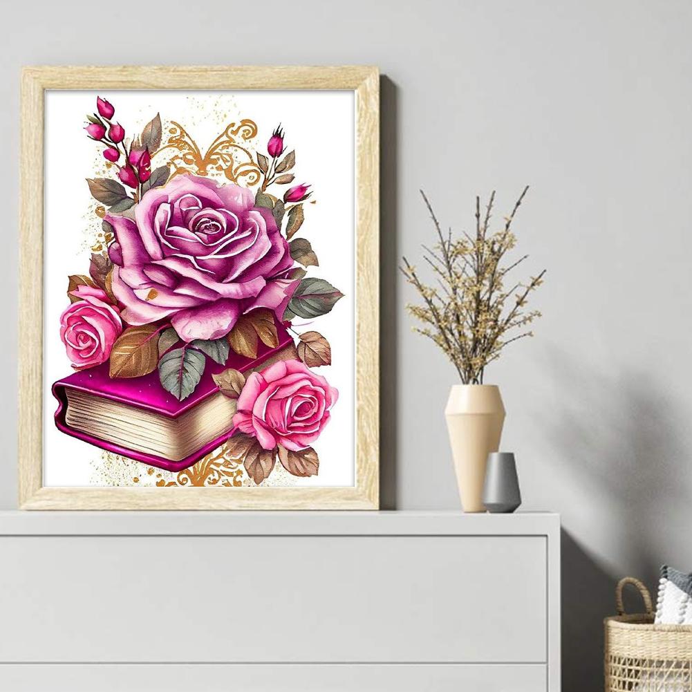 Полная вышивка Эко-хлопковая нить 11CT Печатная цветочная книга Вышивка крестом 40x50см