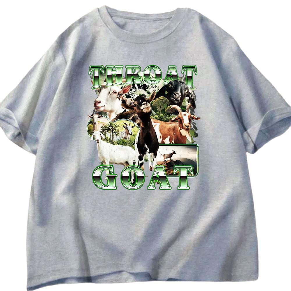 Throat Goal Fun Meme Pattern Tshirt Summer Mens Womens Casual Cotton Tshirt Harajuku Fashion Street Wear Y2K Tshirt