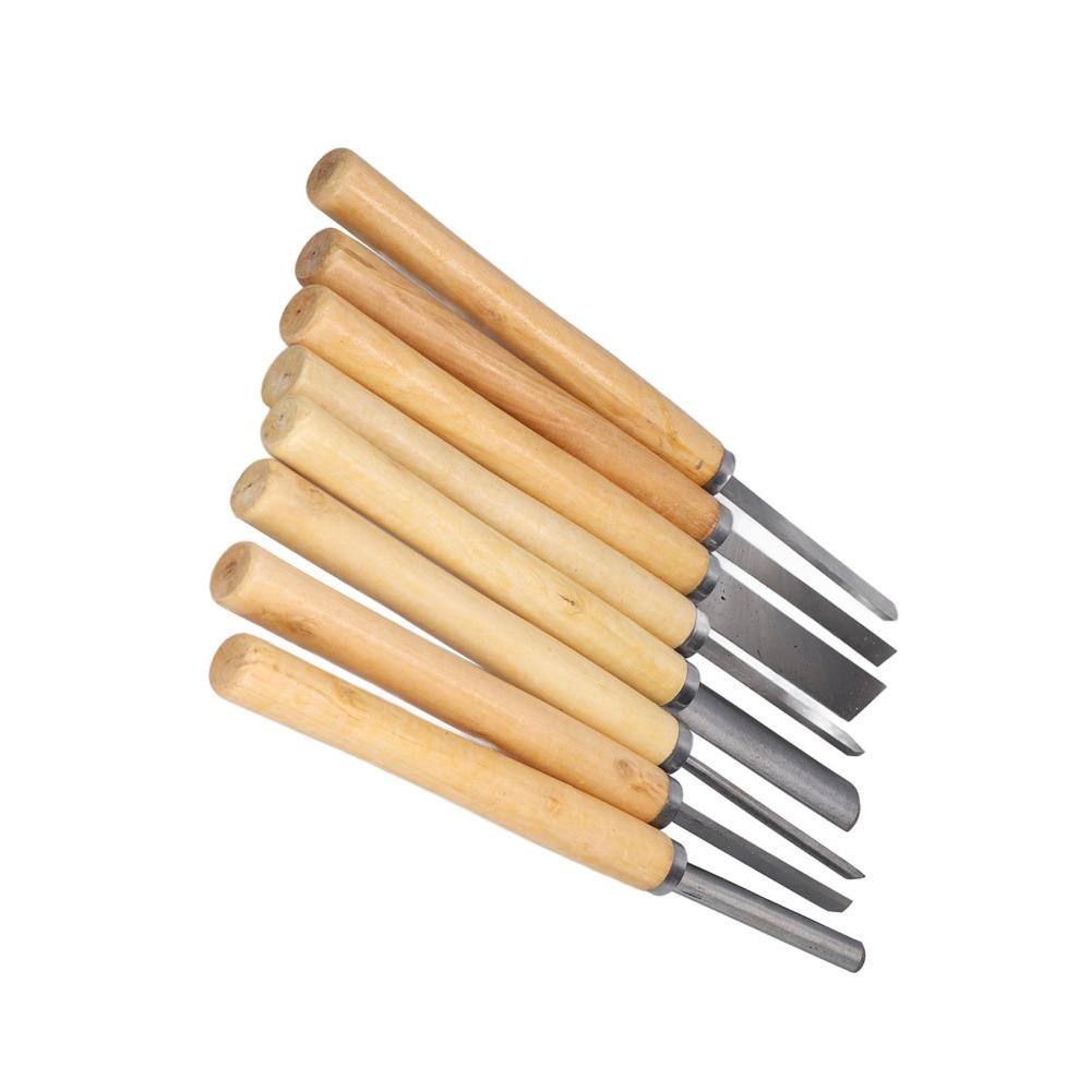 8PCS Groove Parting Wood Turning Chisels Lathe Chisel Set For Hardwood