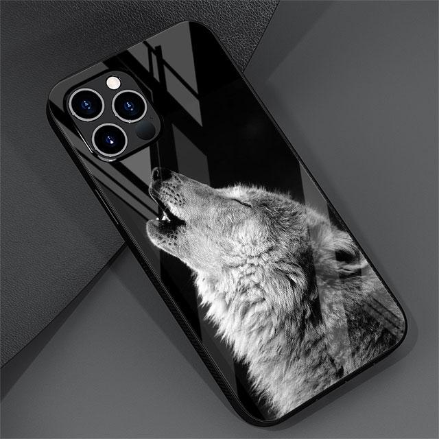 Стеклянный чехол с изображением волка и тигра для Apple iPhone 13 Pro 11 14 12 7 8 Plus SE 2022 XR X XS Max 6 6S, закаленный чехол для телефона