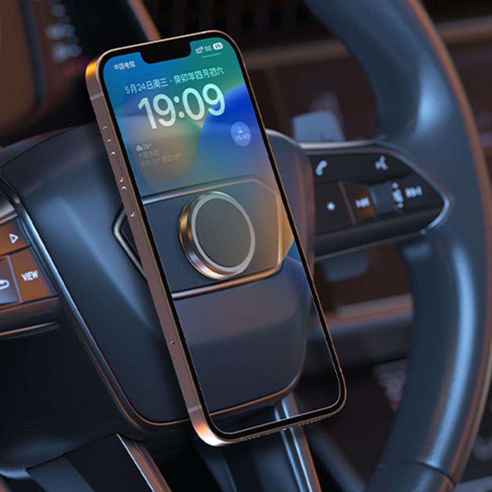 Car Smartphone Stand 360° Rotation Magnetic Steering Wheel Phone Holder Stand Strong Magnet Universal for iPhone Samsung Xiaomi