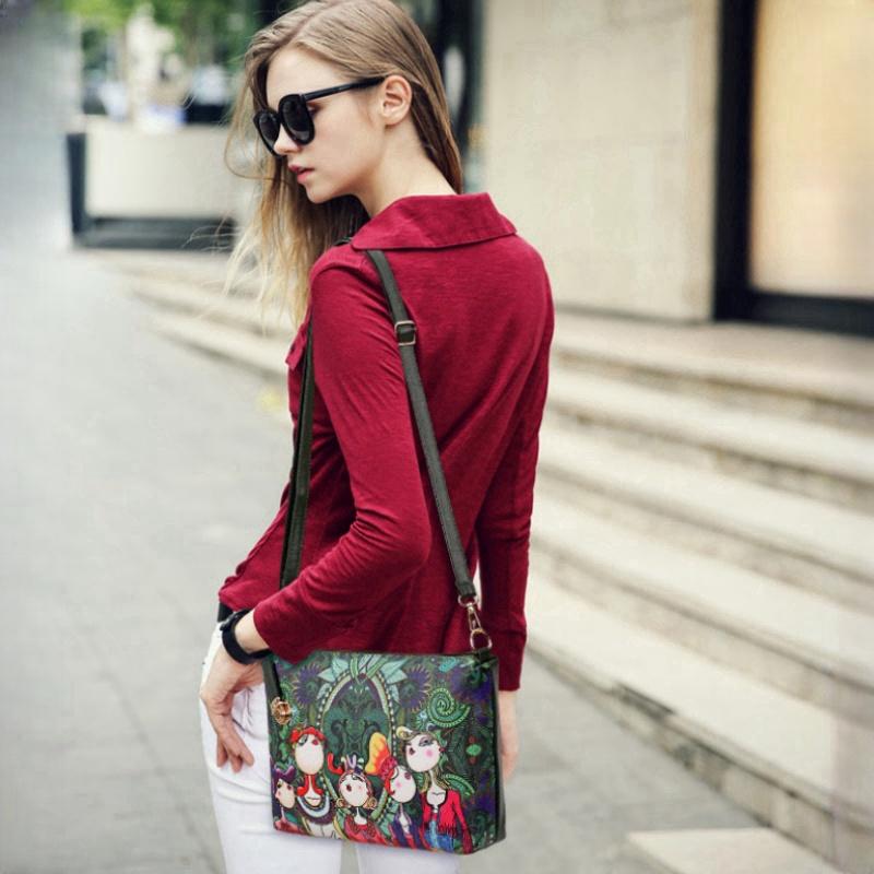 Модный креативный лесной стиль, цифровая печать, комплект женских сумок из 6 предметов, сумка с рисунком персонажа в стиле ретро, ​​сумка через плечо, сумка-тоут, кошелек и сумка для ключей