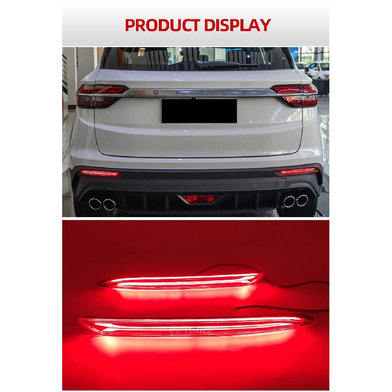 For Geely Coolray Proton X50 2018 2019 2020 2021 LED Rear Bumper Reflector Light Car turn signal Tail Light Brake Warning Lamp