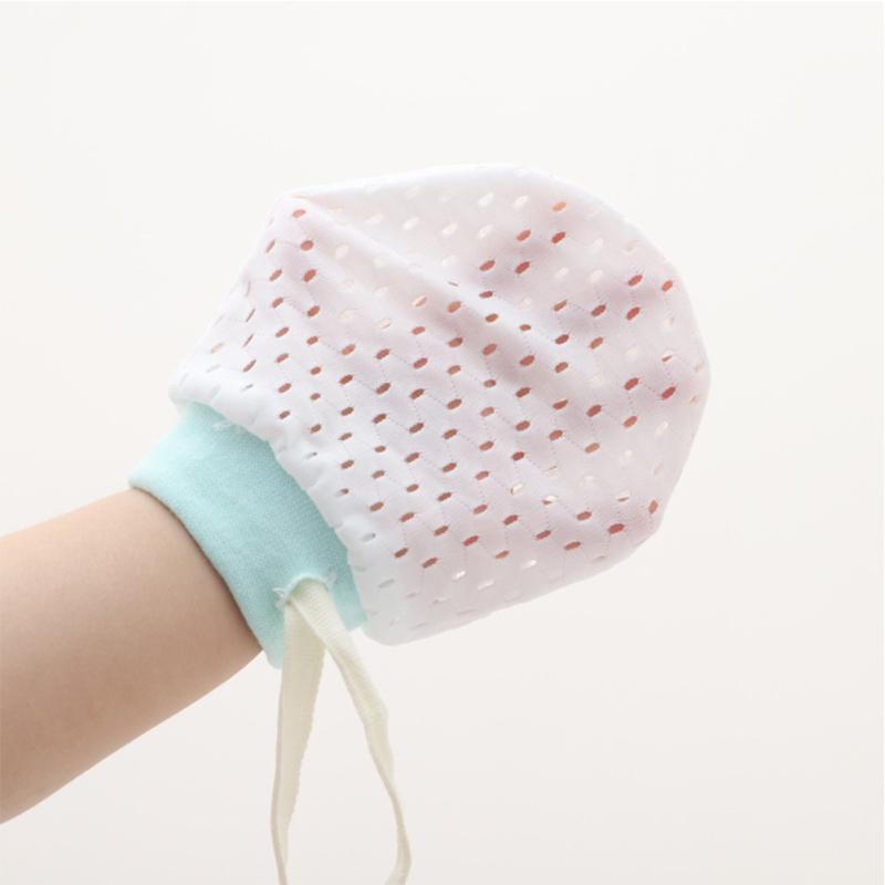 1 пара дышащих перчаток для новорожденных, нейлон + спандекс, ледяной шелк, детские регулируемые перчатки с защитой от царапин