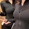 Lulu Women's Slim-Fit Yoga Jacket - Summer Long-Sleeve Zip-Up Sportswear