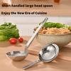 Премиальный половник из нержавеющей стали Функциональная ложка для легкой сервировки Сверхпрочный половник Короткая ручка Большая ложка для использования на кухне