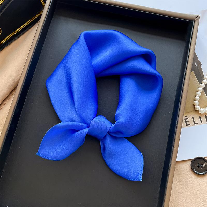 Hangzhou solid color mulberry silk scarf women's summer silk scarf 11 small square scarves high-end plain silk scarf