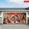 1 piece of Christmas gingerbread house polyester background cloth, suitable for indoor/outdoor Christmas party decoratio