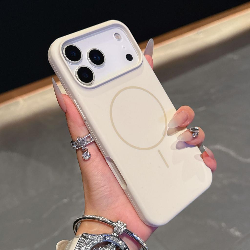 Применимо к чехлу для мобильного телефона iPhone17PROMAX, жидкий силикон, тонкое кольцо, магнитное крепление, Apple 17, однотонный, противоударный, защитный чехол