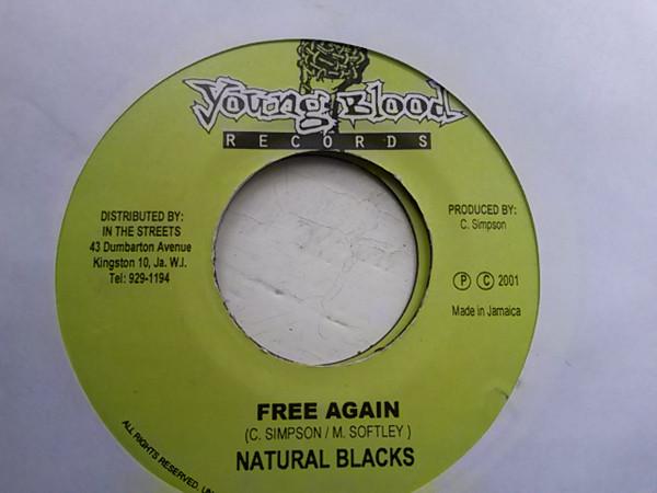 Пластинка 7 дюймов НАТУРАЛЬНЫЙ ЧЕРНЫЙ Free Again NONE Young Blood Rec 2001 Ямайка Регги Ска Даб Б/у