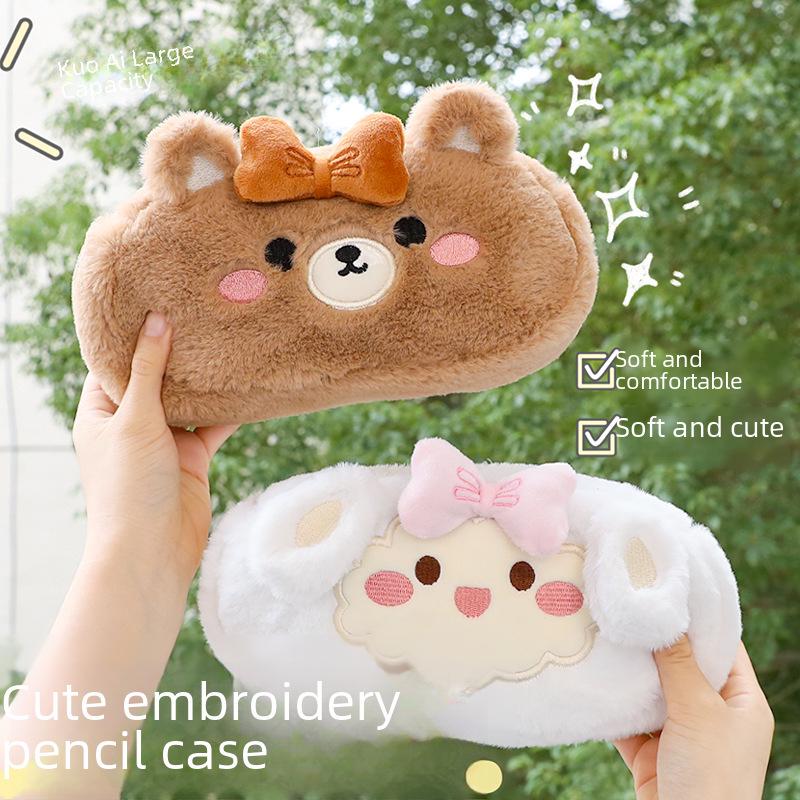 Очаровательный 3D мультяшный плюшевый пенал большой вместимости для студентов
