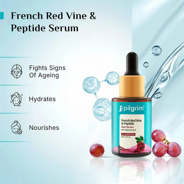 Pilgrim Red Vine Face Serum for Anti-Ageing, 30ml Each (Pack of 2)