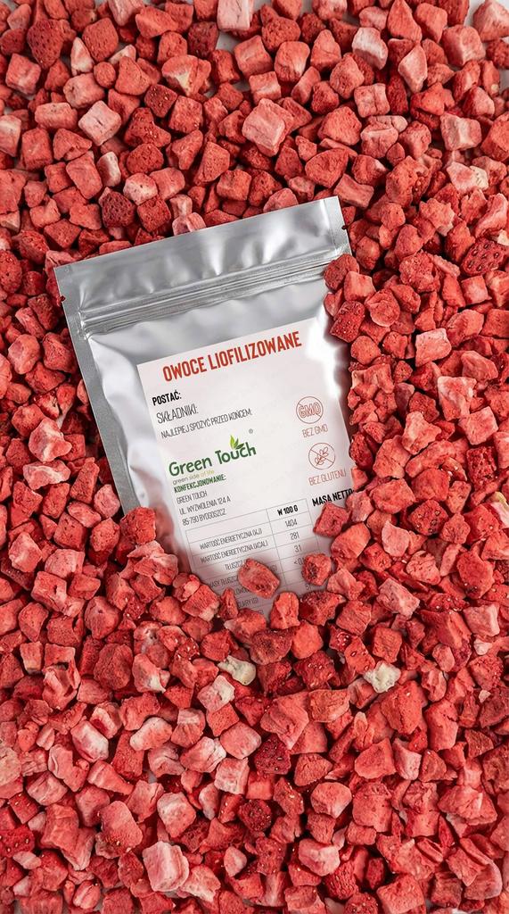 Truskawka Liofilizowana 200 G Kostka Truskawki Liofilizowane Chrupiąca