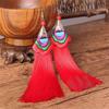 Embroidered Earrings Tassel Retro Earrings Long Ethnic Ethnic Style Tassel