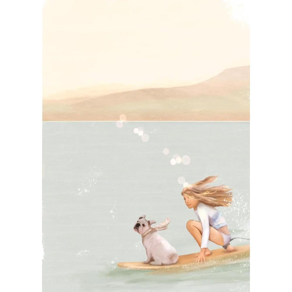 Minimalism Beach Surfing Boho Posters Pink Beach Summer Coastal Prints Canvas Painting Wall Art Pictures Home Living Room Decor