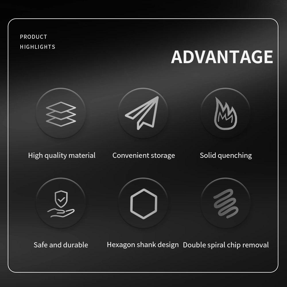 11Pcs Screw Extractor and Left Hand Drill Bits Set Included 5Pcs Screw Extractor, 5Pcs HSS Drill