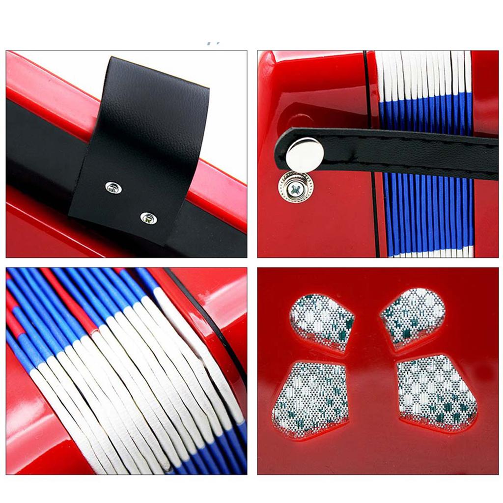 Children 7‑Key 2 Bass Mini Small Accordion Educational Musical Instrument Rhythm Toy (Red)