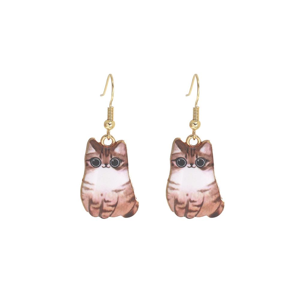 Fun Cartoon Cute Kitten Earrings, Creative Simple Earrings Animal Earrings