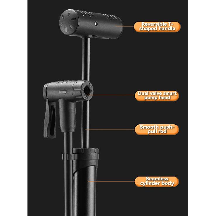 ROCKBROS Bicycle Pump 120 PSI Riding Portable Mini Bike Pump FV/AV Handheld/Vertical Inflation Modes Inflator Cycling Accesories