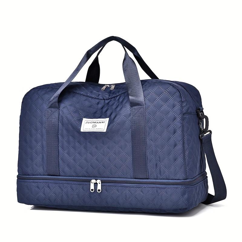 Ultra-Lightweight Large Capacity Argyle Travel Duffle Bag - Spacious & Highly Portable for Overnight Trips, Stylish Luggage Solution