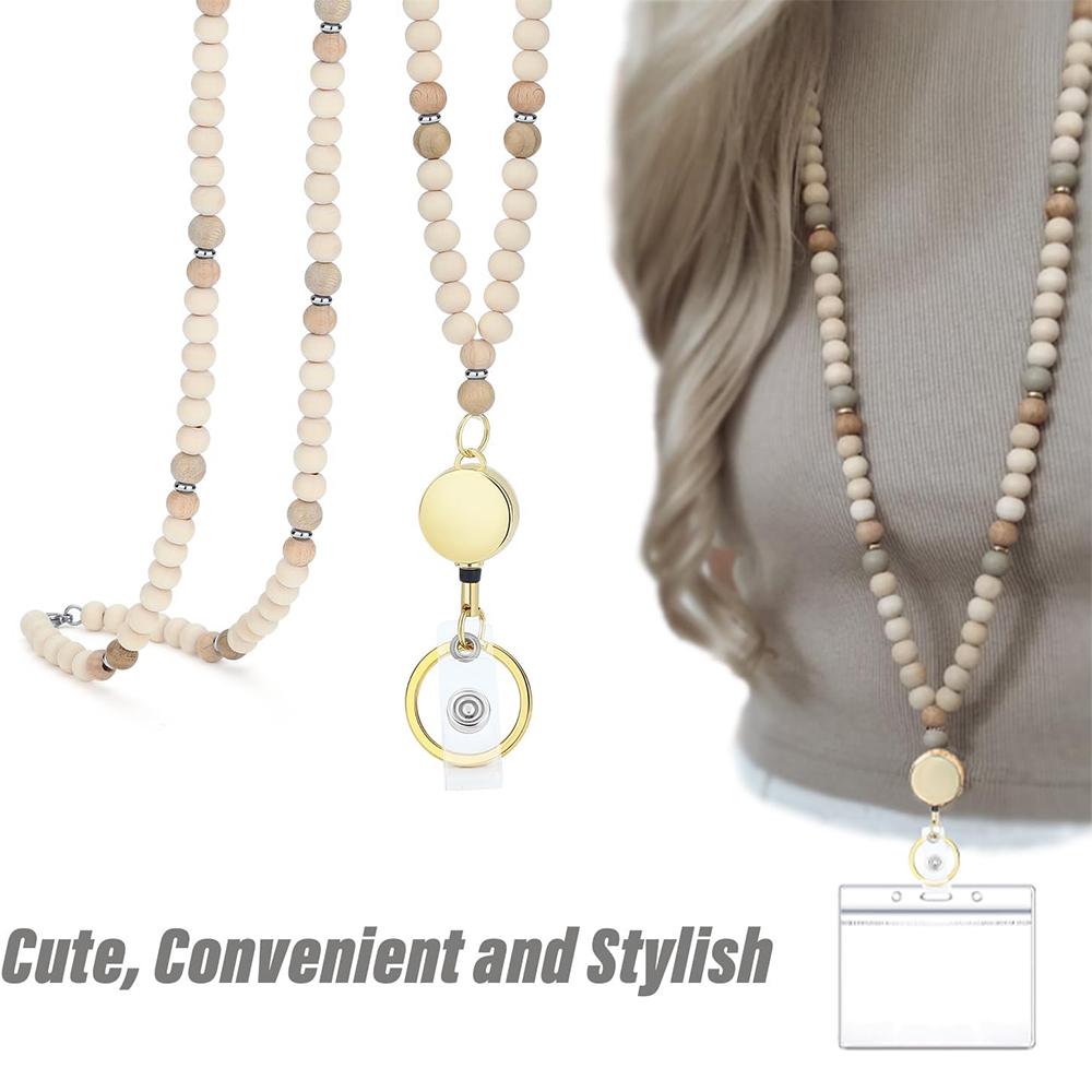 Retractable Lanyard & 2Pcs Plastic Protective Covers For Id Badges For Teacher