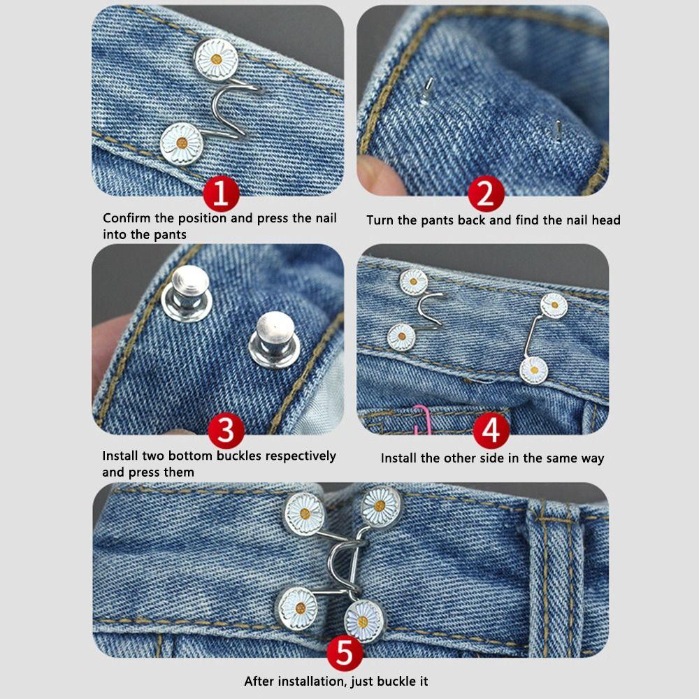 No Sewing Required Pant Waist Buttons Pant Waist Tightener Button Clip Adjustable Button Pins
