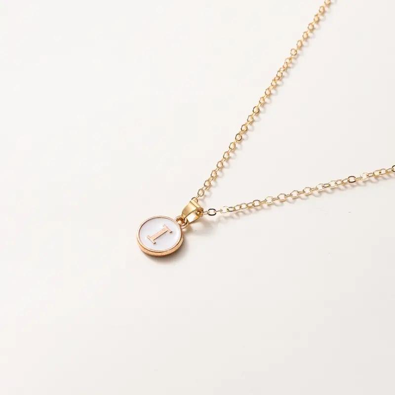 1pc Women Elegant and Exquisite O-chain 26 Letter Necklace Pendant, Golden Minimalist Necklace