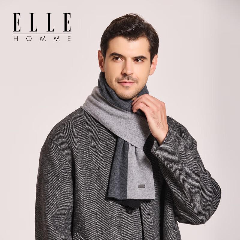 ELLE Men's 100% Wool Knit Scarf Gift Set