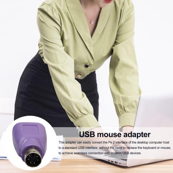 2Pcs Adapter PS 2 Male To USB Female Converter for Keyboard Mouse Dual USB Interface Conversion Tool