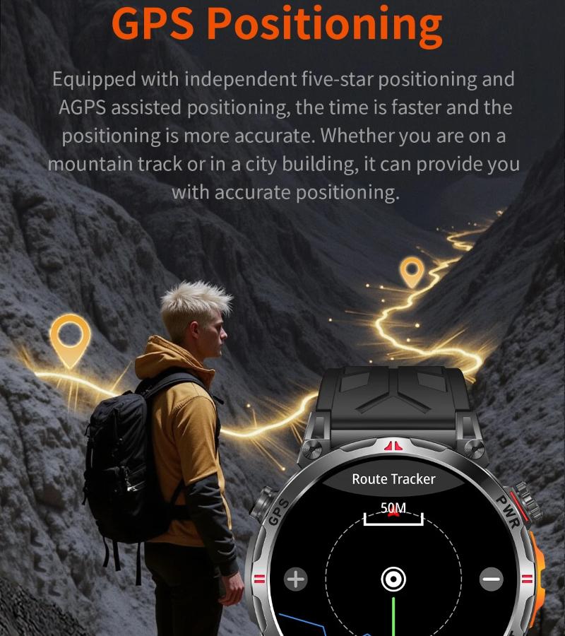 2026 New Outdoor GPS Smart Watch AMOLED HD Screen 650mAh Compass Bluetooth Talk Health Monitor Smart Watch Men 10ATM Waterproof Sports Smartwatches