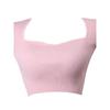 Sweetheart Sexy Short Sleeve Knitwear Summer Sexy Square Collar Crop Top Foreign Trade Original Order T-shirt