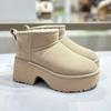 Womens Boots 2024 New Thick-soled Ankle Boots Comfortable Suede Warm Plush Home Zapatos Winter Casual Slip-On Women's Snow Boots