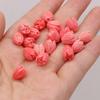 20Pcs/50Pcs Natural Red Coral Beads Bud Through-Hole Isolation Bead For Jewelry Making DIY Necklace Earrings Bracelet Accessory