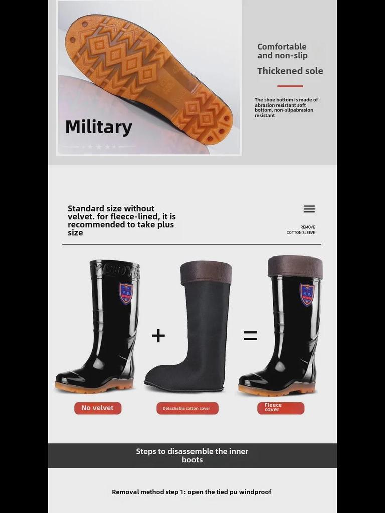 Мужские прочные противоскользящие высокие резиновые сапоги из ПВХ для горнодобывающей промышленности и охраны труда