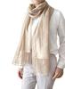 Silk Wool Large for Cooling and Sun Protection [enliven] Stole, Thin, Glittery, Scarf, Elegant, Lightweight, Soft, (beige)