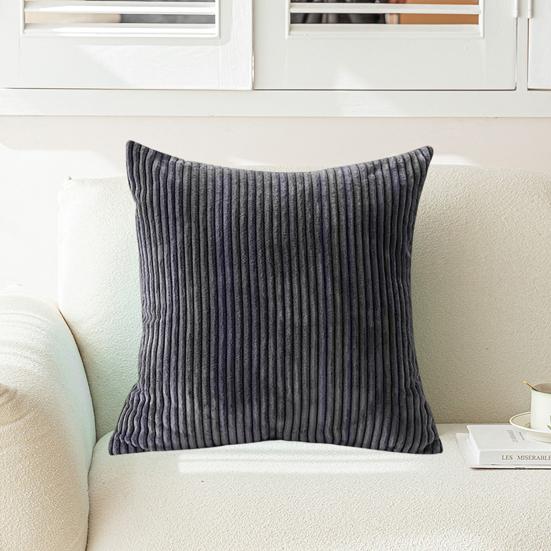 Плюшевая наволочка с полосатой текстурой, однотонная наволочка для украшения дивана, наволочка для подушки для гостиной, спальни, наволочка для подушки на сиденье автомобиля