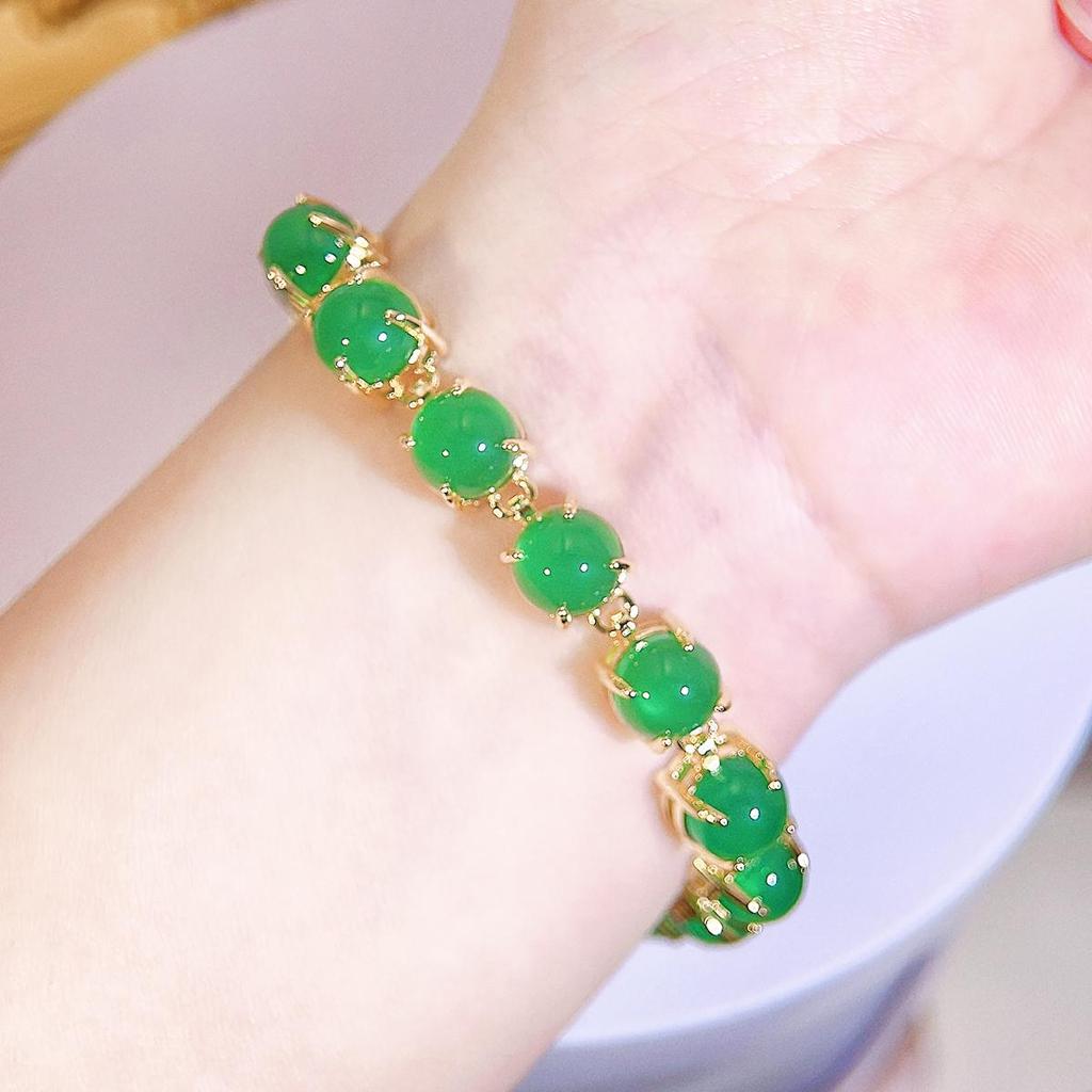 CMM Bohemian Retro Ethnic Emerald Color Ruby Color Zirconia Tennis Bracelet Women's Party Hand Jewelry Accessories