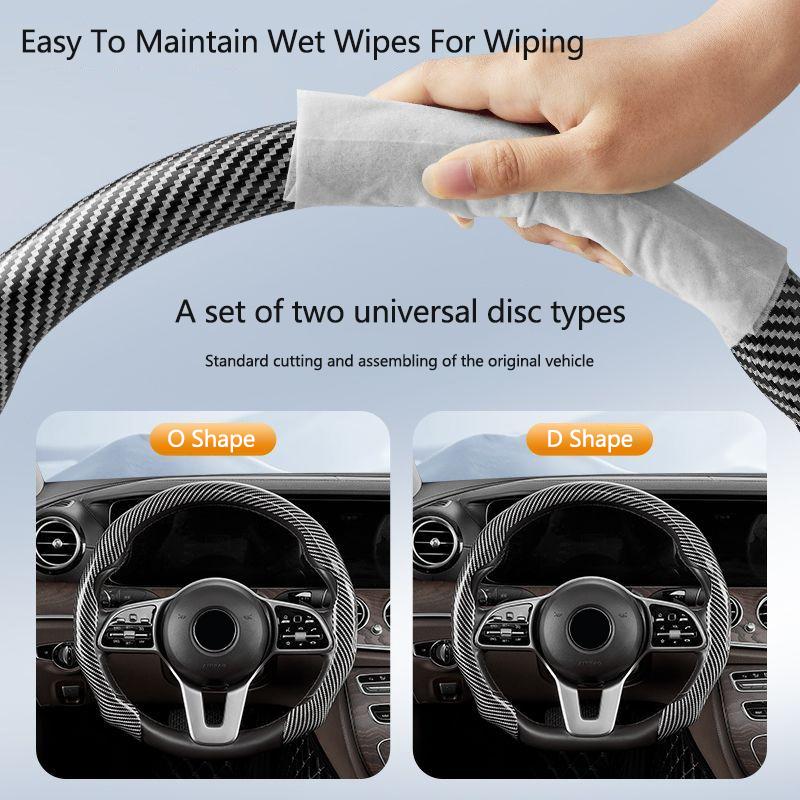 ALA1 Carbon Fiber Steering Wheel Cover For Tesla Model 3 Model S Model X Model Y Non-Slip Protector Shell Auto Interior Accessories