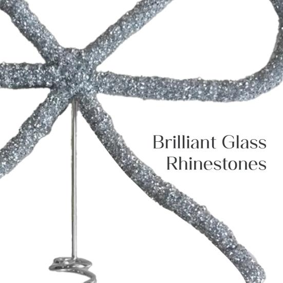 9,8" Бант со стразами Верхушка для елки Золотой/Серебряный Бант со стразами Верхушка для елки Украшение для Рождества Праздника Свадьбы Вечеринки по случаю дня рождения Декор