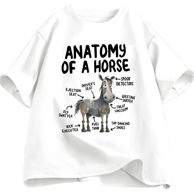 Anatomy Of A Horse Shirt Funny Horse Lover Shirt Unisex Unisex Graphic Streetwear Short Sleeve TShirt Harajuku Unisexs Clothing Summer
