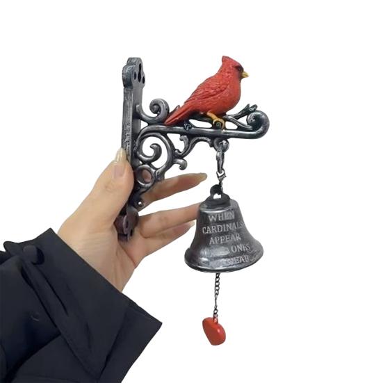 Винтажный красный птица Добро пожаловать Дверной звонок Погодостойкий Настенное крепление Ужин Подвесной колокольчик В помещении На улице Сад Дом Декоративный дверной звонок