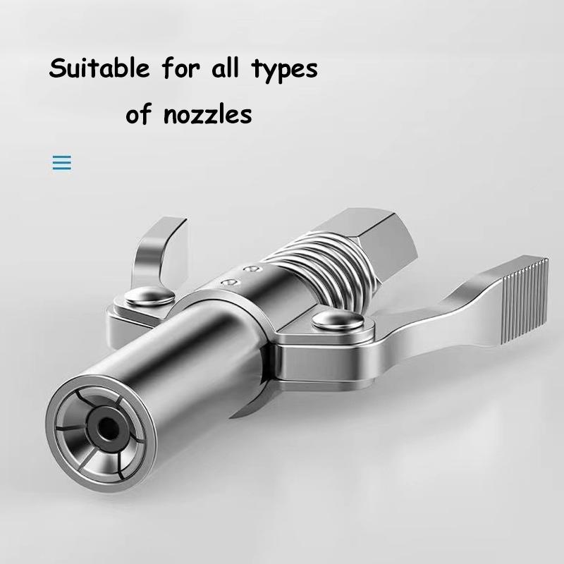 Соединительная муфта для инструмента для смазки 10000 PSI, прочная, быстрозажимная и отсоединяемая, двойная ручка, нержавеющая сталь, наконечник NPTI/8 для инструмента для смазки без утечек