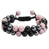 Европейская и американская мода Розовый Бирюзовый Черный Магнитный Двухслойный Браслет из бусин из натурального камня
