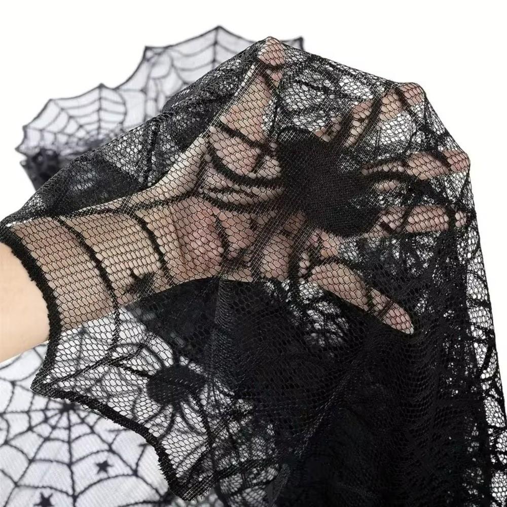 Lightweight Halloween Decoration Portable Spider Web Tablecloth Black Tablecloth Event Decoration