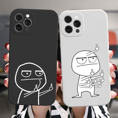 Чехол для телефона с забавным человеком для iPhone 13 Mini 12 7 8 Plus X XR XS Max, чехлы на средний палец для iPhone 11 Pro Max, мягкая задняя крышка