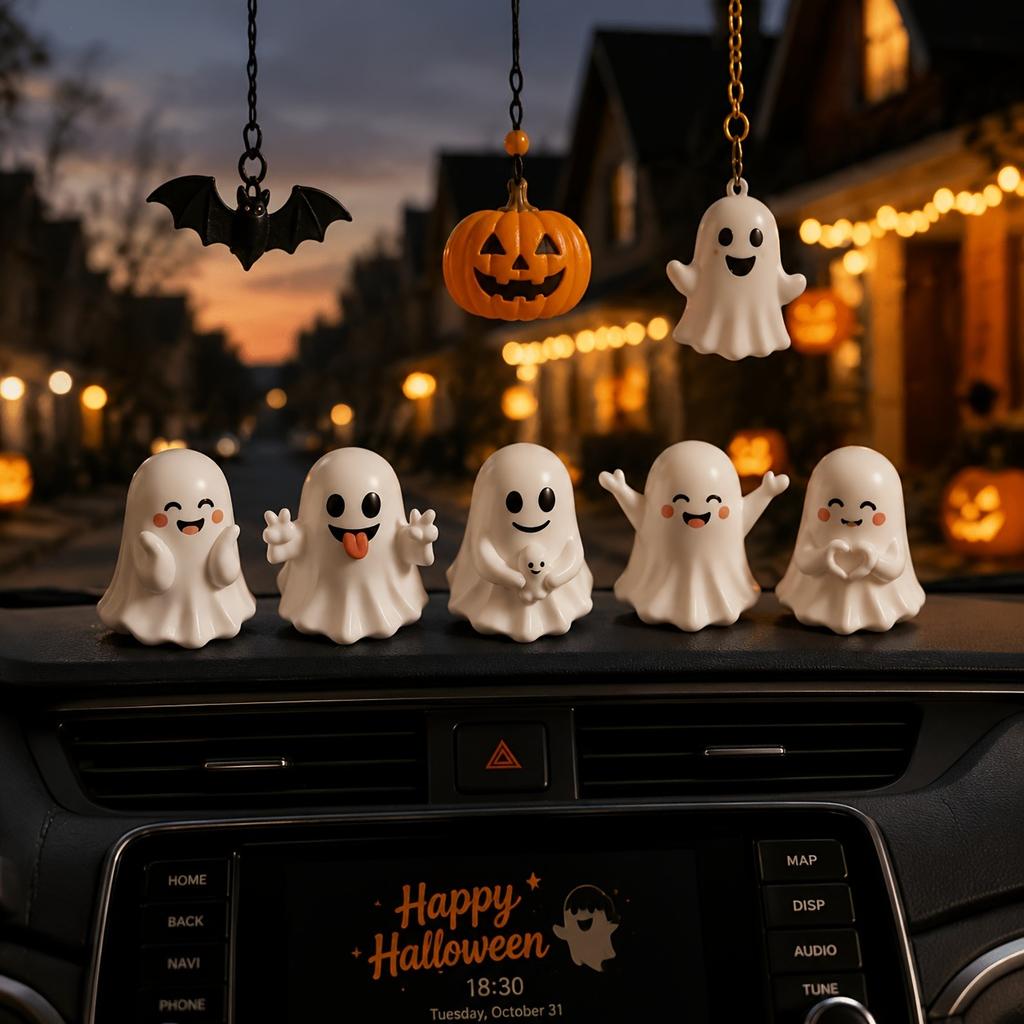 pcs different Halloween ghost figurines, cute mini ghost home decorations, office desk Christmas and Halloween party decorations